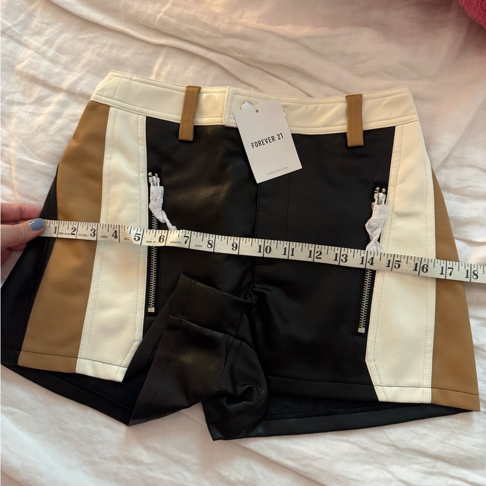 Forever 21 High Waist Black and Tan Shorts